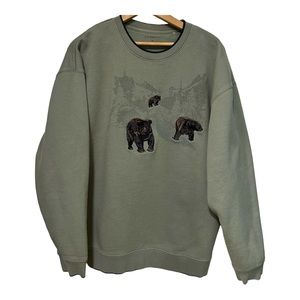 Croft & Barrow, Bear Green Sweatshirt, Men's Medium, Pullover, Long Sleeve